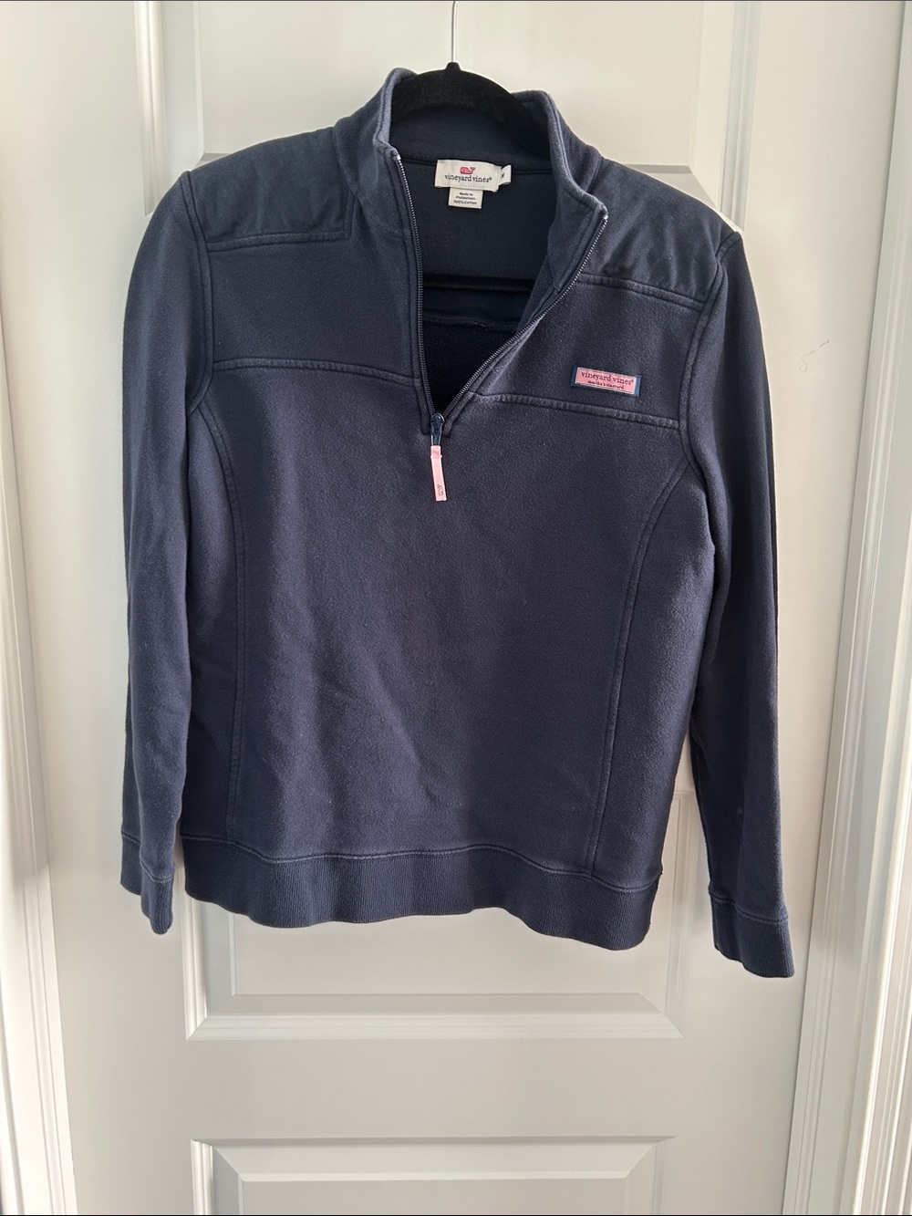 Vineyard Vines Women's M Navy Quarter-Zip Fleece Pullover